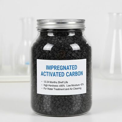 Impregnated Activated Carbon with 12-24 Months Shelf Life High Hardness ≥95% and Low Moisture <5% for Water Treatment and Air Cleaning